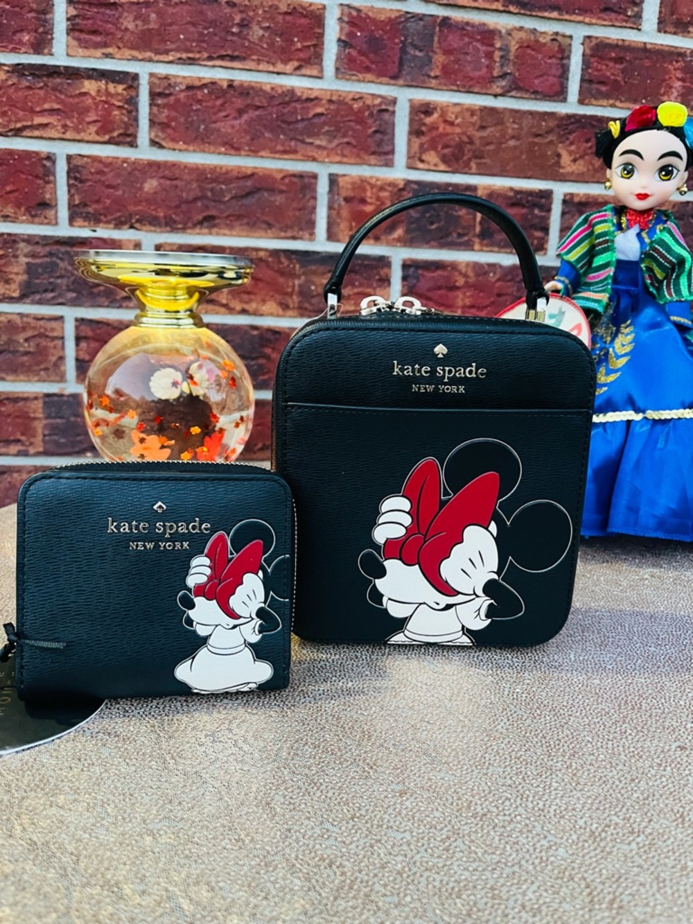 Kate Spade Minnie Mouse Crossbody Bag & Wallet Set Black Disney Limited Edition